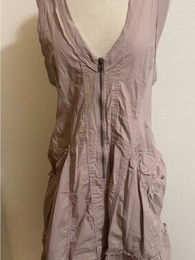 Anthropologie Dusty Rose Zip-Front Sundress